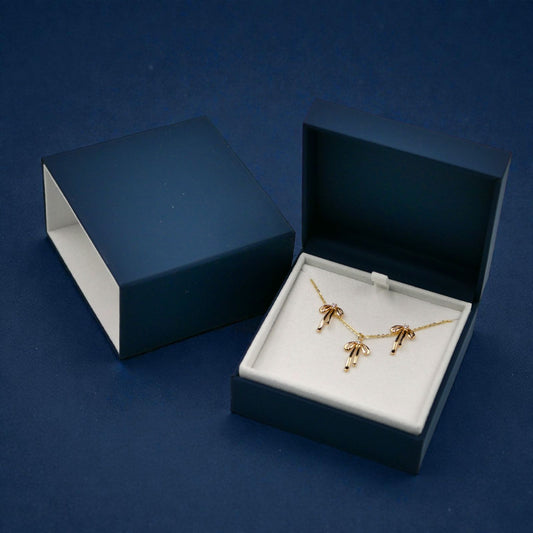 Elegant Firefly Pendant & Earrings Jewelry Set – Cubic Zirconia Necklace & Earrings with Gift Box