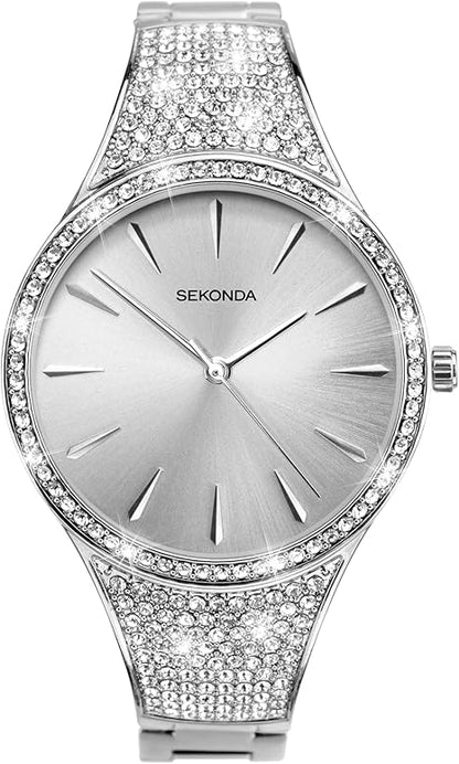 Sekonda Silver Stone-Set Ladies Watch
