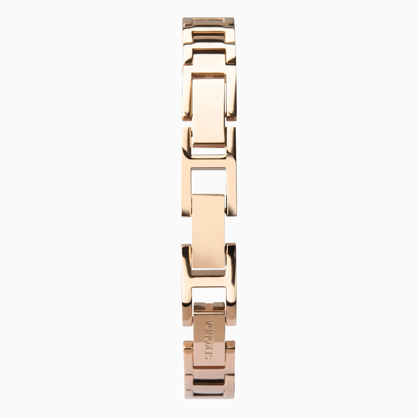 Sekonda 40425 ladies watch with black crystal rock texture strap and rose gold case